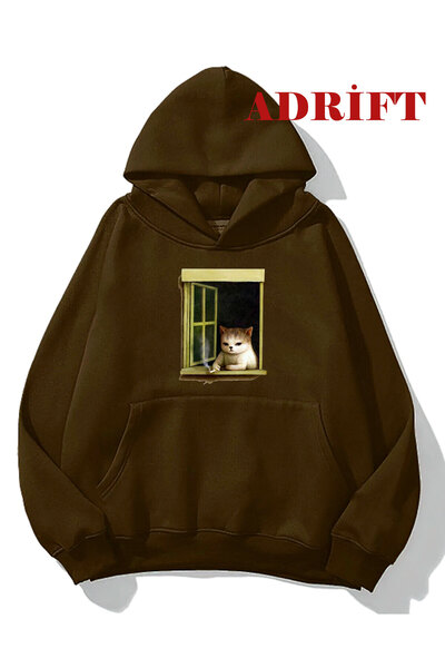 Adrift Unisex mačka dukserica sa kapuljačom