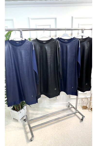 Aşkı Endam Τουνίκ με μοτίβο ζέβρας μεγάλου μεγέθους - Navy Blue