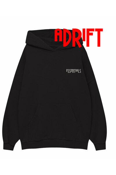 Tarzsokak Unisex ESSENTİALS Özel Tasarım Swearshirt Hoodie Siyah