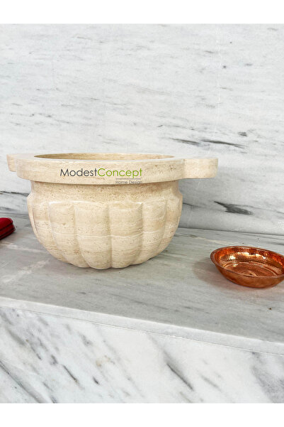 Modestmar Doğal Traverten Köşe Kurna Kavun Dilimli, Köşe Kurna, Traverten Kurna