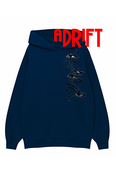 Tarzsokak Hanorac unisex cu design special pentru ochi, albastru închis