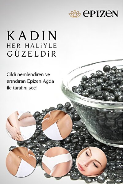 EPİZEN Black Boncuk Ağda, Isıtıcı Makine, (Spatula, Temizleme Mendili Hediyeli)