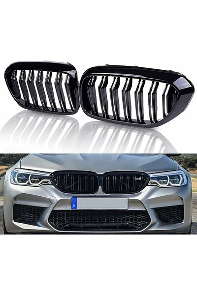 HasbeeParts Bmw G30 Uyumlu çift şeritli ön panjur ızgara 2018-2020 arası parl...