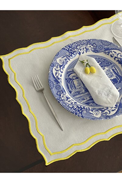 QBR Home خدمة أمريكية مطرزة باللون الأصفر