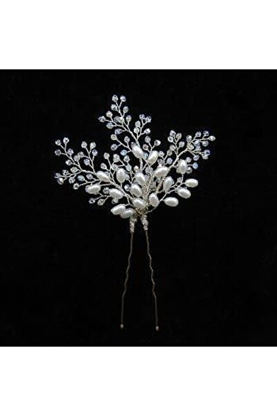 ecrin tuhafiye hobi İncili ve Şefaf Boncuklu Taraklı Gelin Saç Tokası