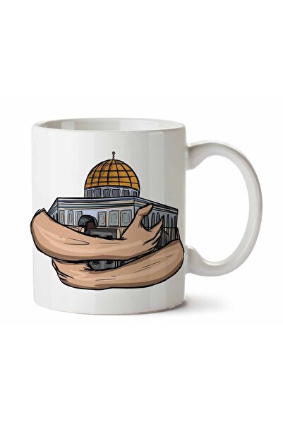 ART HEDİYE كوب مطبوع من الجانبين بتصميم قبة فلسطين وصحراء فلسطين.jpg
