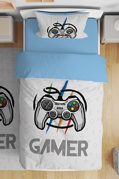 EVPANYA مجموعة مفروشات أطفال مفردة منقوشة من Gamer Player 15