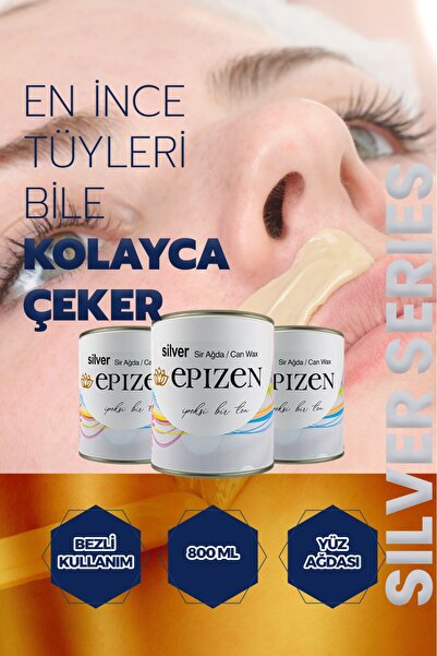 EPİZEN Silver Konserve Sir Ağda 800 Ml 3 Lü Paket + Temizleme Mendili ve Spatula Seti