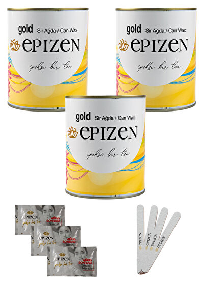 EPİZEN Gold Konserve Sir Ağda 800 Ml 3 Lü Paket + Temizleme Mendili ve Spatul...