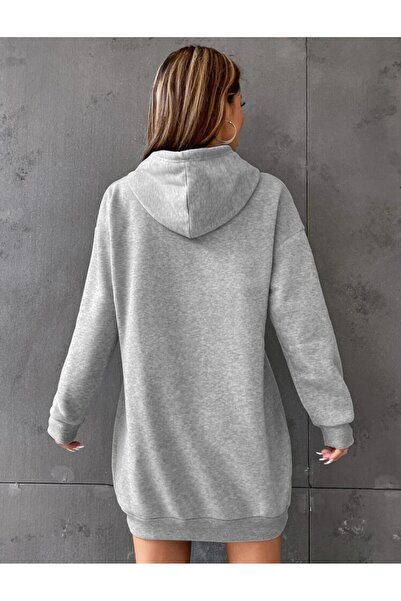 Styling Park KAPÜŞONLU SPOR RAHAT TARZ KIŞLIK TUNİK ELBİSE