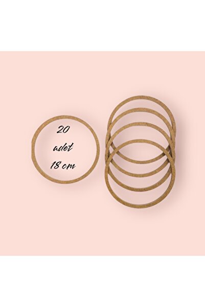 Boncukafası 3 Mm Ham Mdf Vidasız 18 Cm Çapında 20 Adet Kasnak Seti 3 Mm-kalın...