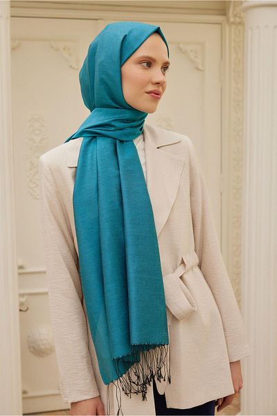 Şalland Crony Shawl Turquoise Black
