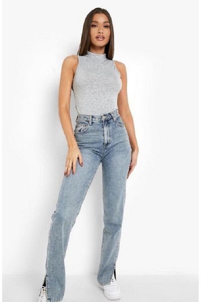 Rooted WOMEN'S HALF TURTLENKLE SLEEVELESS BLOUSE -RIBBED FABRIC
