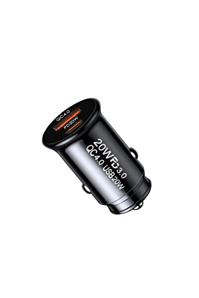 Ally TE-P10 USB Ve Type-c Çıkışlı Araç İçi Çakmaklık Hızlı Şarj Başlığı SİYAH