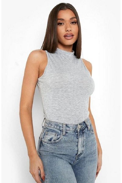Rooted WOMEN'S HALF TURTLENKLE SLEEVELESS BLOUSE -RIBBED FABRIC