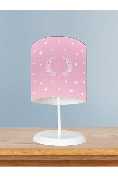 BAMBAŞKA MODA Baby and Children's Room Wreath and Star Pattern Framed Lampshade