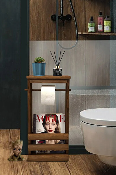 Grootland Dekoratif Ahşap Tuvalet Kağıtlığı / Dergilik / Kitaplık / Gazetelik