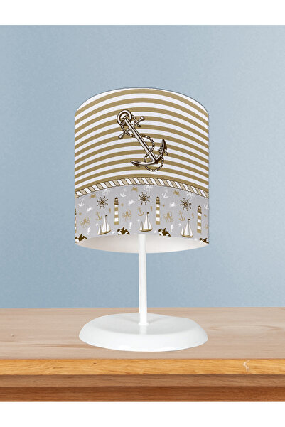 MASAL ODAM Baby and Children's Room Brown Sailor Pattern Lampshade