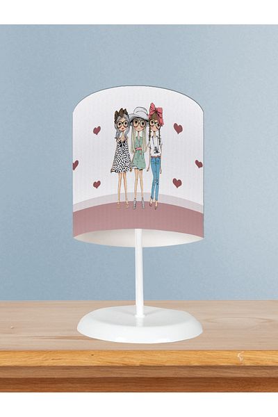 MASAL ODAM Baby and Children's Room 3-Piece Princess Girl Zigzag Patterned Lampshade