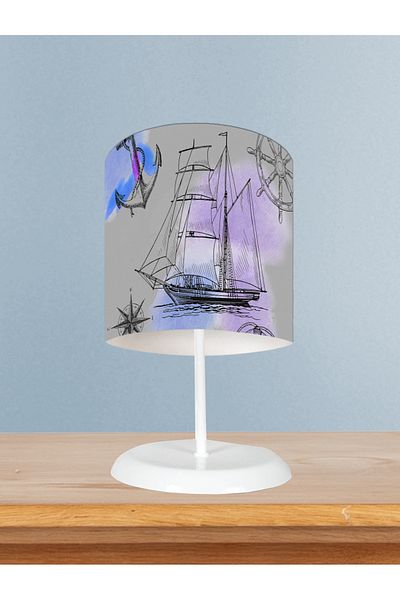 MASAL ODAM Baby and Children's Room Pirate Ship Pattern Lampshade
