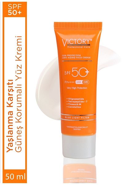Victory واقي شمسي للوجه بمعامل حماية 50+، مضاد للشيخوخة، مع فلتر الضوء الأزرق، 50 مل