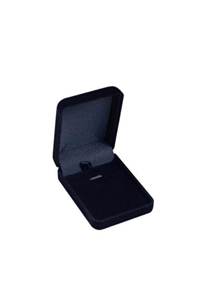 Nereze Siyah Renk Kadife Kolye Kutusu Şık Hediye Kutusu