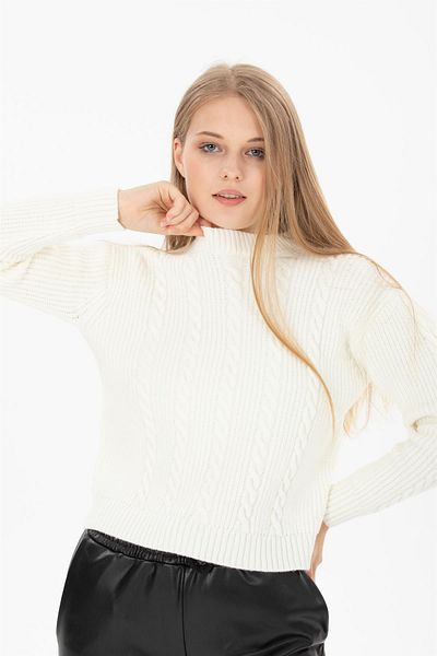 Ocean Hair Braided Cream Sweater