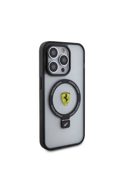 Ferrari iPhone 15 Pro Max uyumlu  Kılıf   Şarj Özellikli Standlı Buzlu Yüzey ...