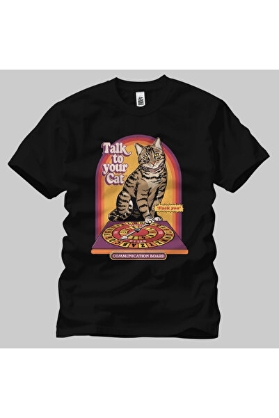 Built By Crazy Μπλουζάκι Unisex Talk To Your Cat