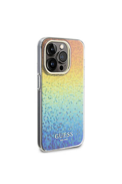Guess iPhone 15 Pro Max Uyumlu Kılıf Guess Lisanslı Yazı Logolu Mirror Disco ...