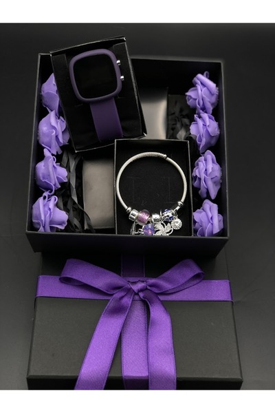 Mirabella Gift Kare Kutu Içerisinde Kadın Kol Saati Ve Paslanmaz Çelik Charml...