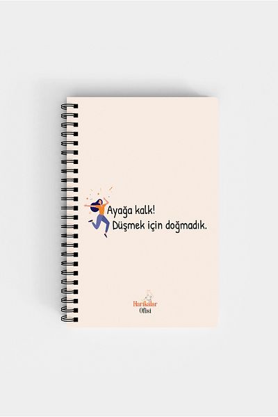 Harikalar Ofisi Stand Up We Are Not Born To Fall Themed 14*19 Lined Notebook