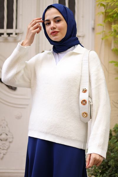 Gizce Eline Ecru Tunic