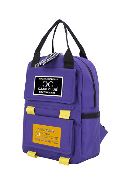 Case Club Фіолетовий шкільний рюкзак з водонепроникної тканини з бічними кишенями
