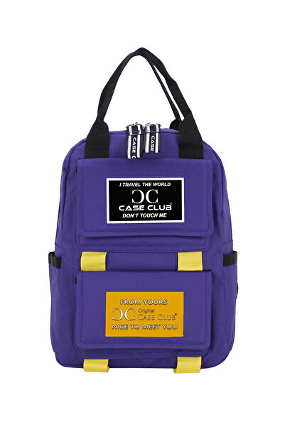 Case Club Фіолетовий шкільний рюкзак з водонепроникної тканини з бічними кишенями