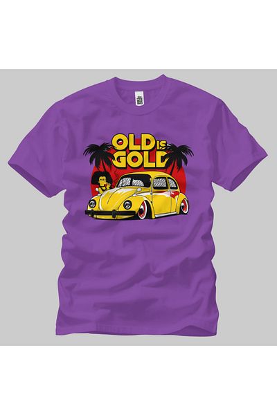 Built By Crazy Μπλουζάκι Unisex Volkswagen Beetle Old Is Gold
