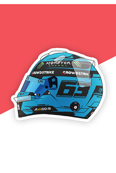 MegaSticker ملصق فورمولا 1 جورج راسل للمحرك والخوذة والكمبيوتر المحمول والسيارة مقاس 13 × 10 سم