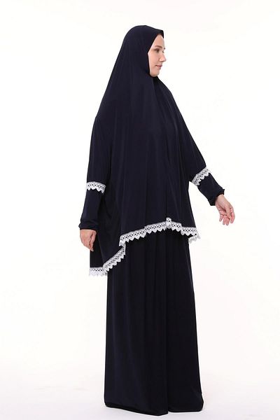 Altobeh Γυναικείο φόρεμα προσευχής δύο τεμαχίων Lycra Sandy ύφασμα δαντέλα με μανίκια