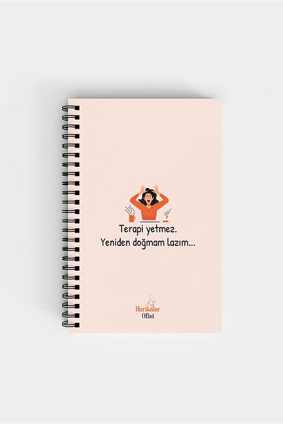Harikalar Ofisi العلاج لا يكفي أنا بحاجة إلى ولادة جديدة تحت عنوان 14*19 دفتر ملاحظات مبطن