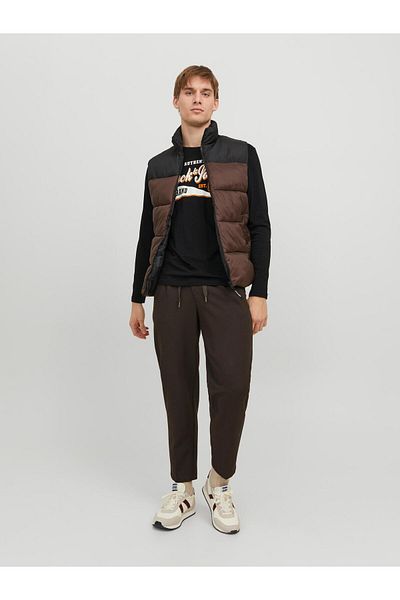 Jack & Jones Мъжка кафява жилетка Jjetoby Bodywarmer Collar Mr. 12235861-15