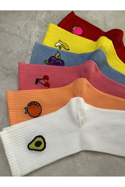 Sky Socks Комплект от 6 унисекс ароматизирани чорапи за тенис с натурални плодове и авокадо и ягода