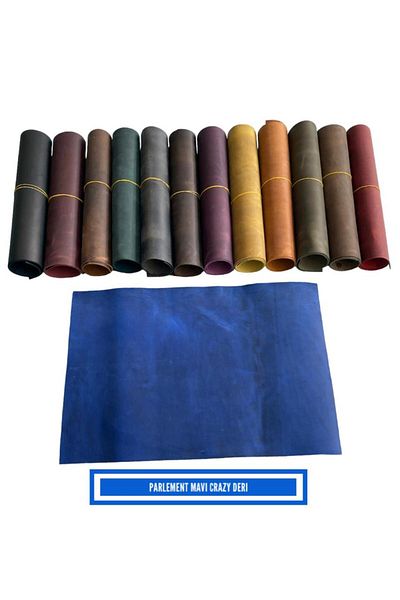 DERİONLİNE Δερμάτινο Hobby A3 Μέγεθος Premium Parlement Blue Crazy