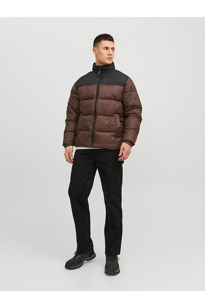 Jack & Jones Ανδρικό καφέ παλτό Jack Jones Jjetoby Puffer Collar Sn 12235860 -15