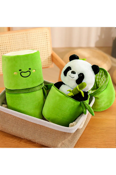 Canestar SEVGİLİYE ÖZEL HEDİYE - BAMBU PANDA PELUŞ OYUNCAK - FERMUARLI ÖZEL TASARIMI İLE