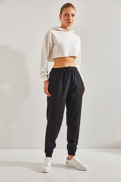 Bianco Lucci Zweifädige Jogger-Jogginghose für Damen mit elastischem Bund und Bündchen