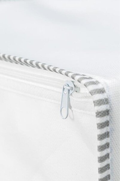 Flosoft 3 Adet Baza Hurcu, Yorgan Yastık Saklama Hurç, İpli Çok Amaçlı Sandık Tipi Hurç 3’lü Set 65x45x24 Cm