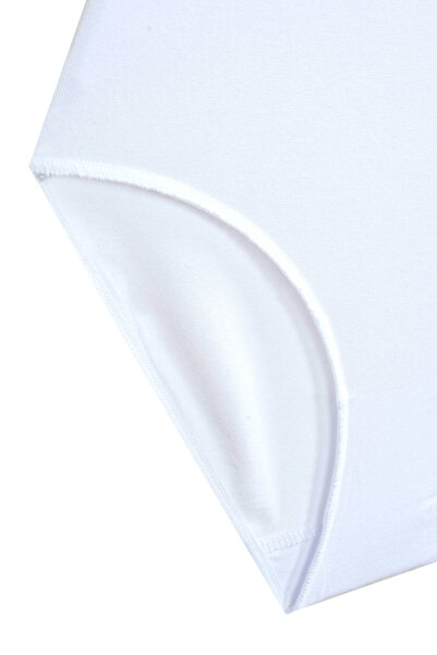 BSM Slip batocom cu talie înaltă, din bumbac modal alb, de înaltă calitate, pentru femei