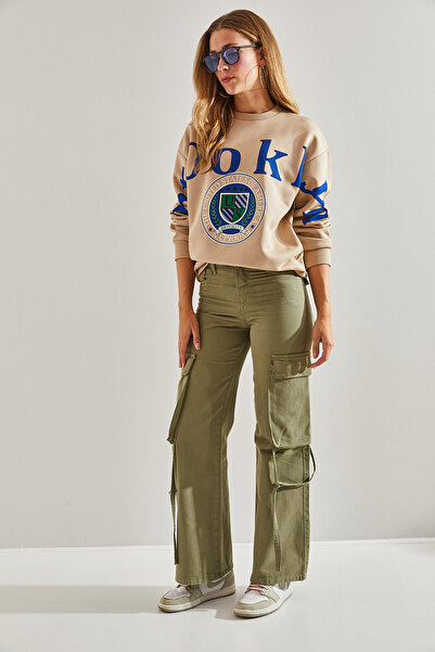 Bianco Lucci Women's Cargo Pocket Drawstring Trousers