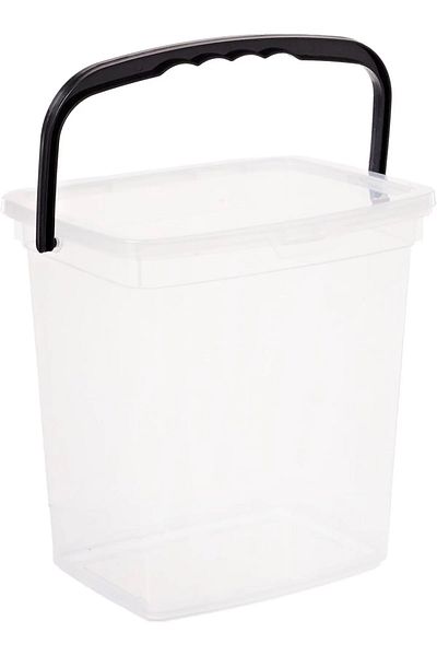 Stile Cucina Mega Size 2-Piece Square Flour Pulses Container 6 Liters - Detergent Storage Box with Handle Anthracite