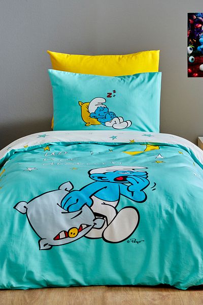 Karaca Home Smurfs Sleepy Smurf - Σετ Παπλωματοθήκη από 100% Βαμβάκι